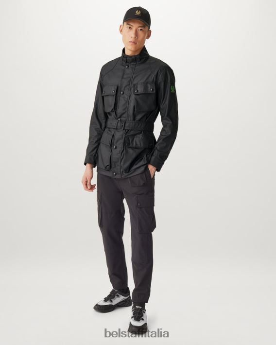 vestiario Belstaff giacca flash trialmaster cotone cerato nero/giallo fluo uomini H2DD6J18