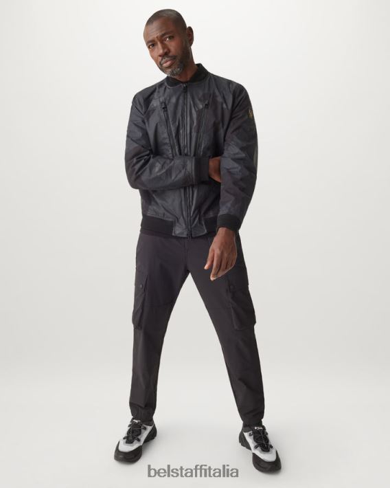 vestiario Belstaff giacca pettinatrice frammento di fenice cotone cerato stampato nero uomini H2DD6J17