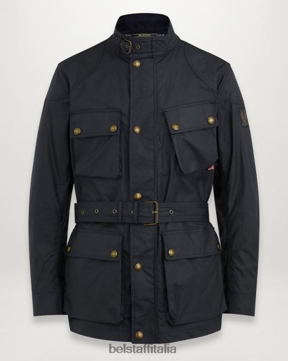 vestiario Belstaff giacca trialmaster cotone cerato blu scuro uomini H2DD6J21
