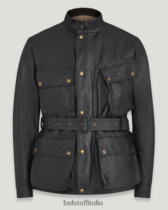 vestiario Belstaff omaggio al maestro di prova cotone resinato nero uomini H2DD6J35