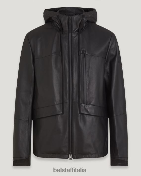 vestiario Belstaff giacca antivento nappa peso mosca nera uomini H2DD6J3
