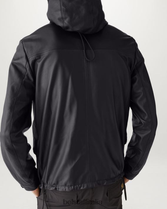 vestiario Belstaff giacca antivento nappa peso mosca nera uomini H2DD6J3