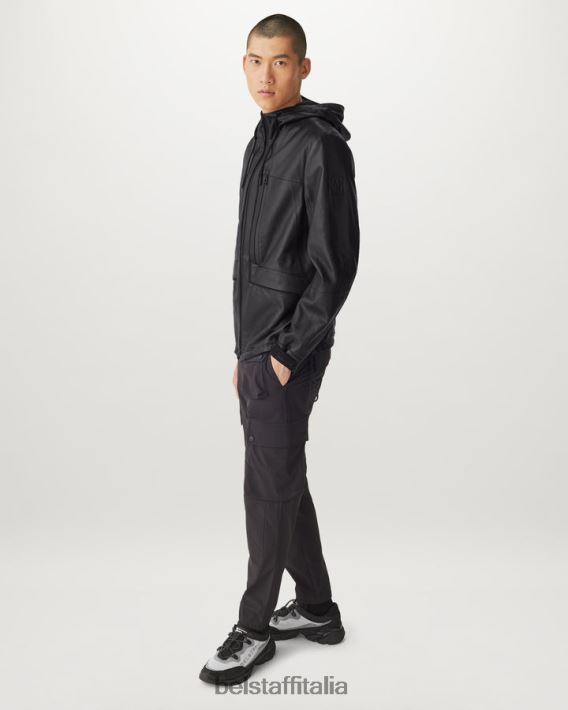 vestiario Belstaff giacca antivento nappa peso mosca nera uomini H2DD6J3
