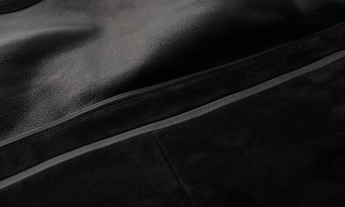 vestiario Belstaff giacca con vento in coda camoscio con supporto nappato nero/nero uomini H2DD6J1