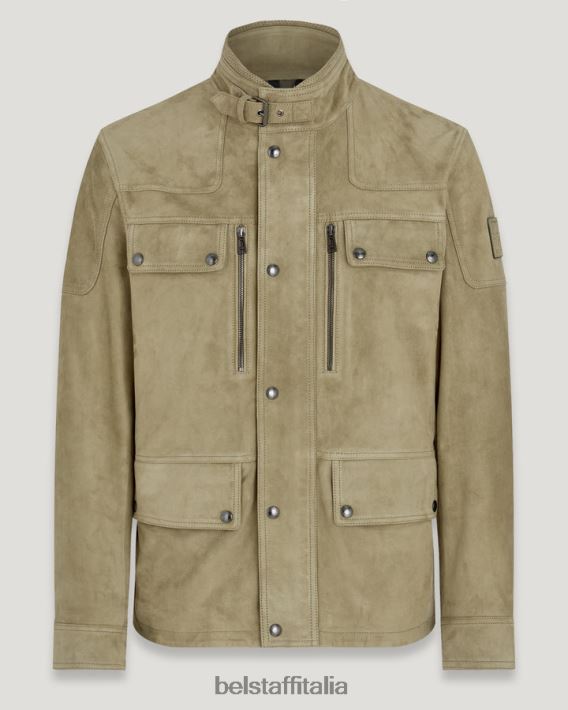 vestiario Belstaff giacca dene pelle scamosciata all'aloe uomini H2DD6J10