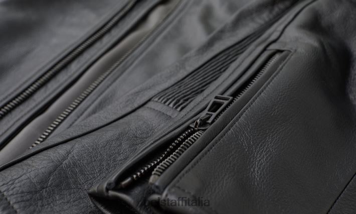 vestiario Belstaff giacca di perone pelle fiore nera uomini H2DD6J15