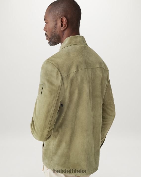 vestiario Belstaff sovracamicia da tour pelle scamosciata all\'aloe uomini H2DD6J6