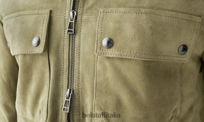 vestiario Belstaff sovracamicia da tour pelle scamosciata all\'aloe uomini H2DD6J6