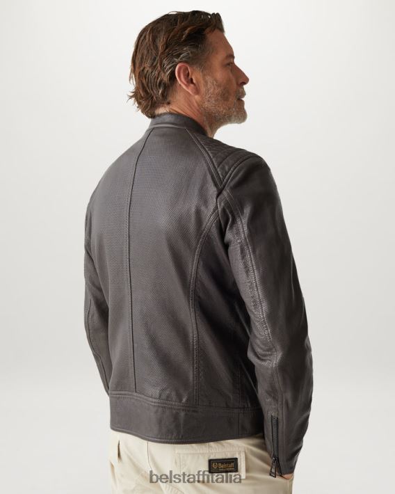 vestiario Belstaff v aria da corsa pelle cheviot grigio scuro uomini H2DD6J9