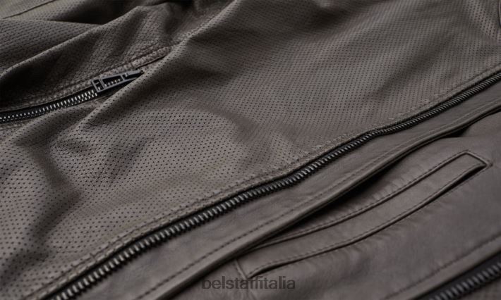 vestiario Belstaff v aria da corsa pelle cheviot grigio scuro uomini H2DD6J9