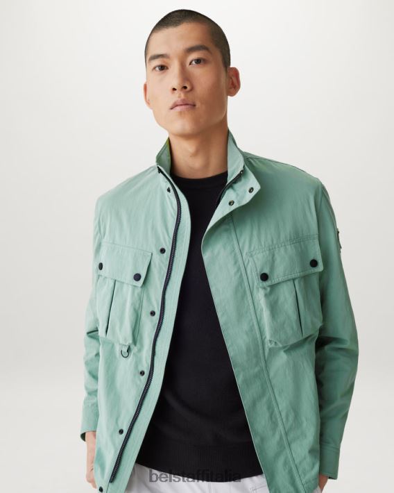 vestiario Belstaff giacca Draker gabardine di misto cotone verde acciaio uomini H2DD6J94