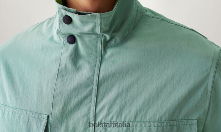 vestiario Belstaff giacca Draker gabardine di misto cotone verde acciaio uomini H2DD6J94