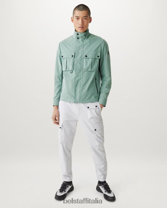 vestiario Belstaff giacca Draker gabardine di misto cotone verde acciaio uomini H2DD6J94