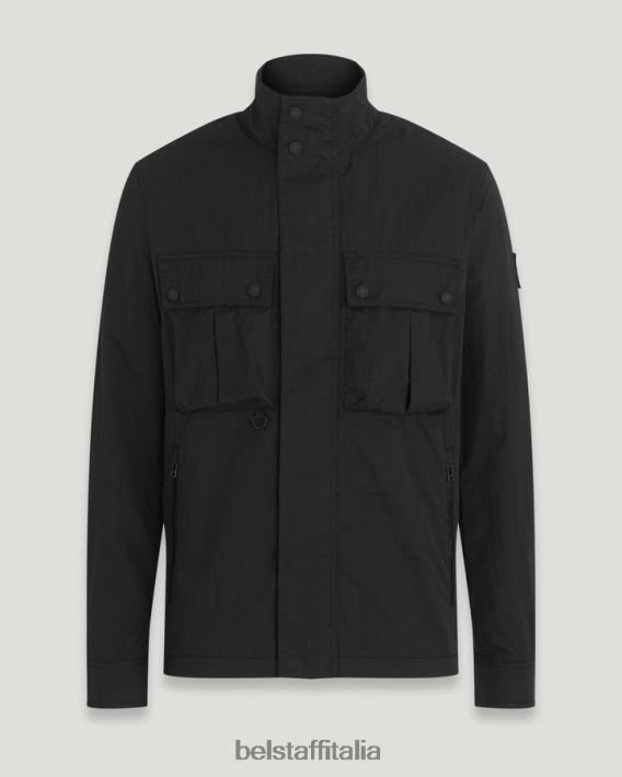 vestiario Belstaff giacca Draker gabardine misto cotone nero uomini H2DD6J99