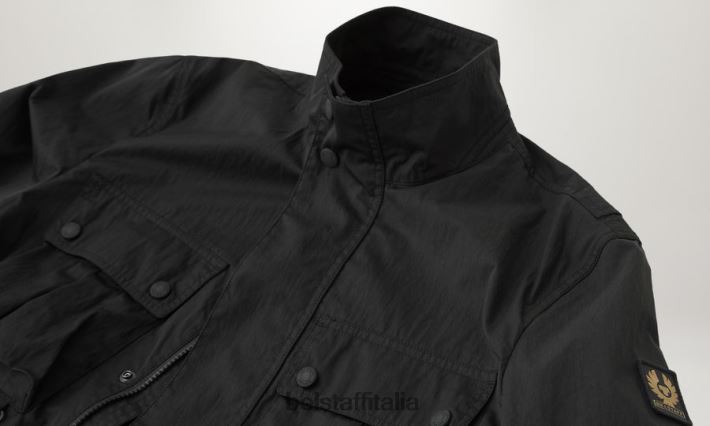 vestiario Belstaff giacca Draker gabardine misto cotone nero uomini H2DD6J99