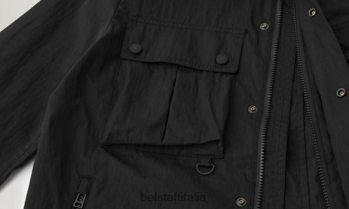 vestiario Belstaff giacca Draker gabardine misto cotone nero uomini H2DD6J99