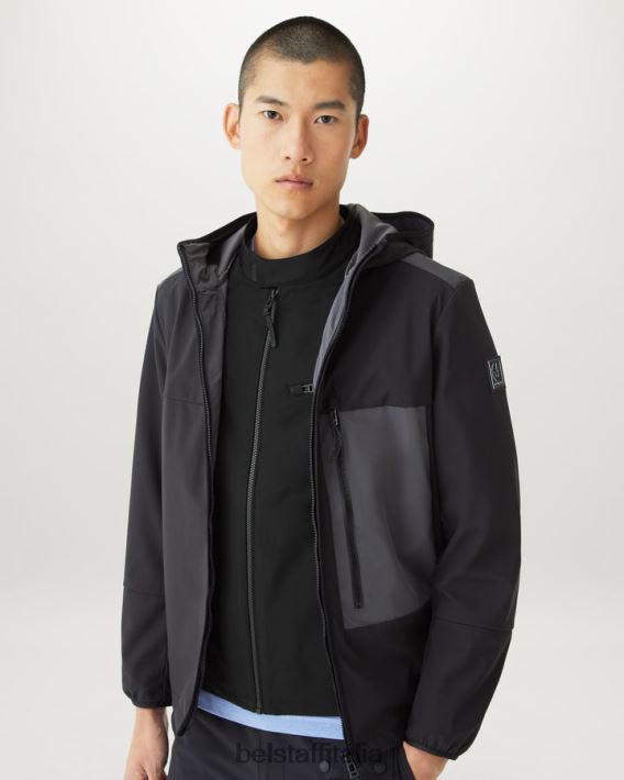 vestiario Belstaff giacca a fascio guscio di memoria nero uomini H2DD6J65