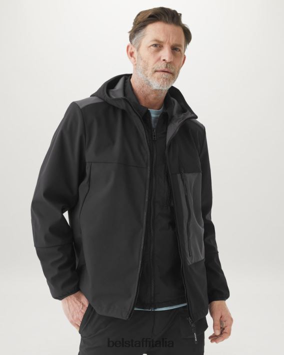 vestiario Belstaff giacca d\'impatto guscio morbido nero uomini H2DD6J70