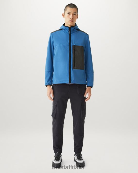 vestiario Belstaff giacca d\'impatto softshell in avanti blu uomini H2DD6J68