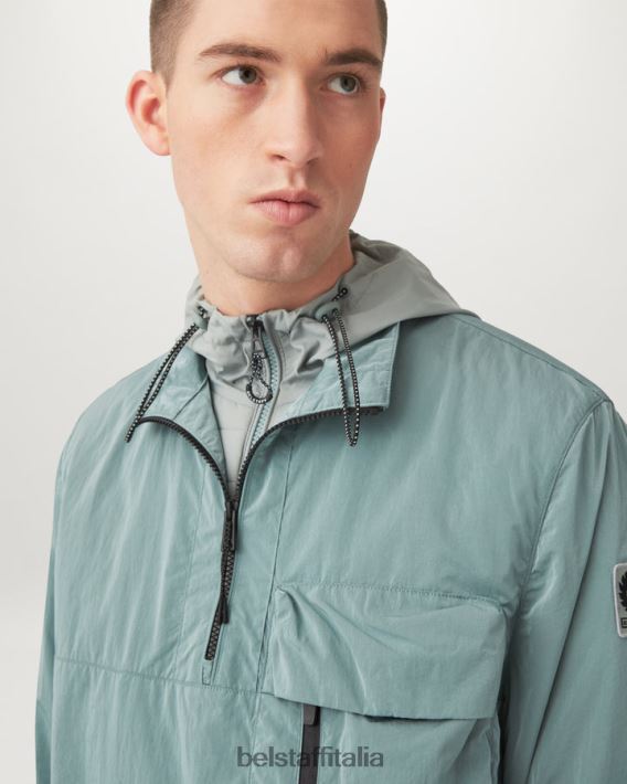 vestiario Belstaff giacca da rampa guscio scintillante verde acciaio uomini H2DD6J77