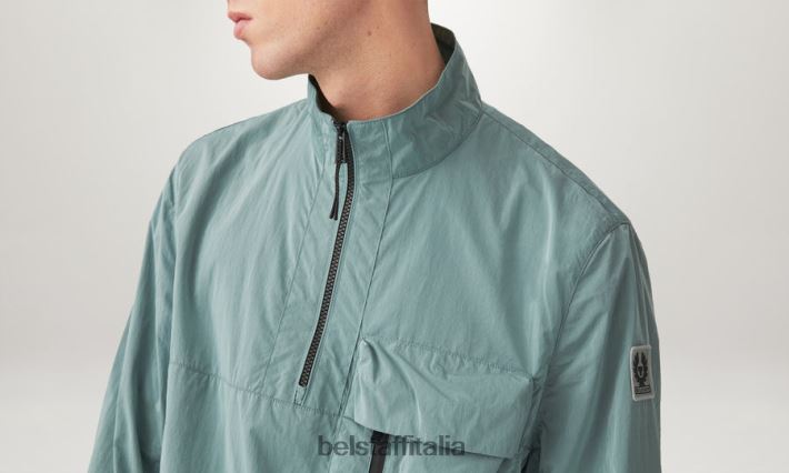 vestiario Belstaff giacca da rampa guscio scintillante verde acciaio uomini H2DD6J77