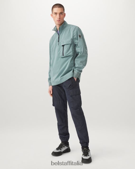 vestiario Belstaff giacca da rampa guscio scintillante verde acciaio uomini H2DD6J77