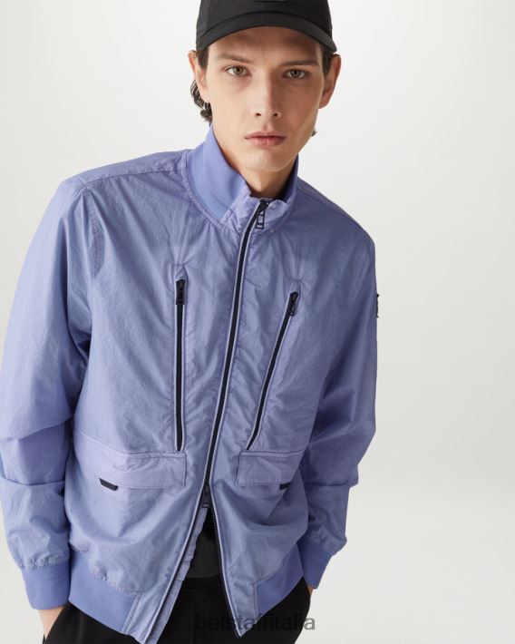 vestiario Belstaff giacca di trasferimento tintura in capo ripstop malva uomini H2DD6J84