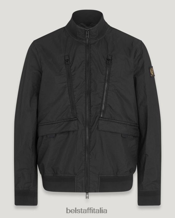 vestiario Belstaff giacca di trasferimento tintura in capo ripstop nero uomini H2DD6J92