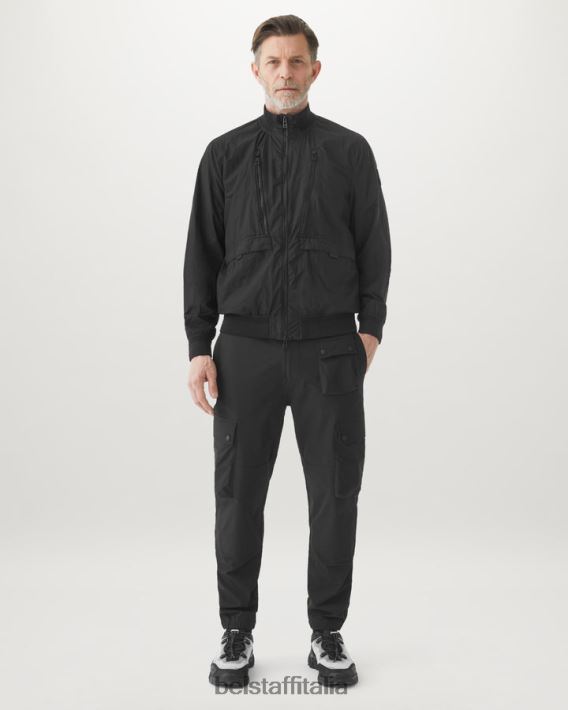 vestiario Belstaff giacca di trasferimento tintura in capo ripstop nero uomini H2DD6J92