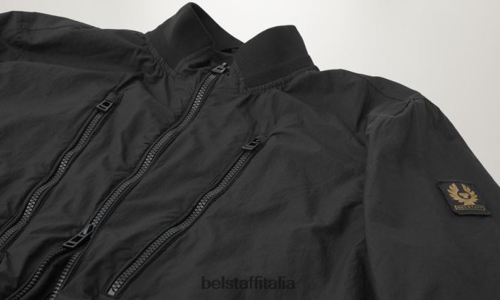 vestiario Belstaff giacca di trasferimento tintura in capo ripstop nero uomini H2DD6J92