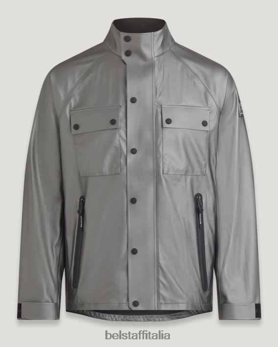vestiario Belstaff giacca in lamina Scocca in gomma cangiante grigio granito uomini H2DD6J73