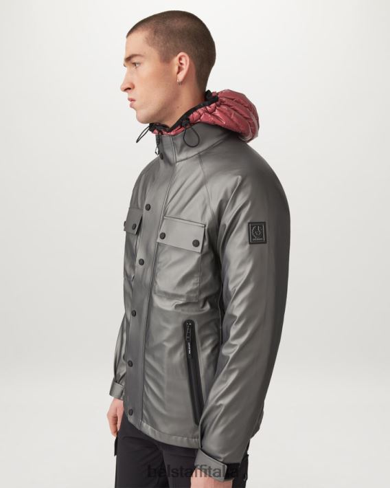 vestiario Belstaff giacca in lamina Scocca in gomma cangiante grigio granito uomini H2DD6J73