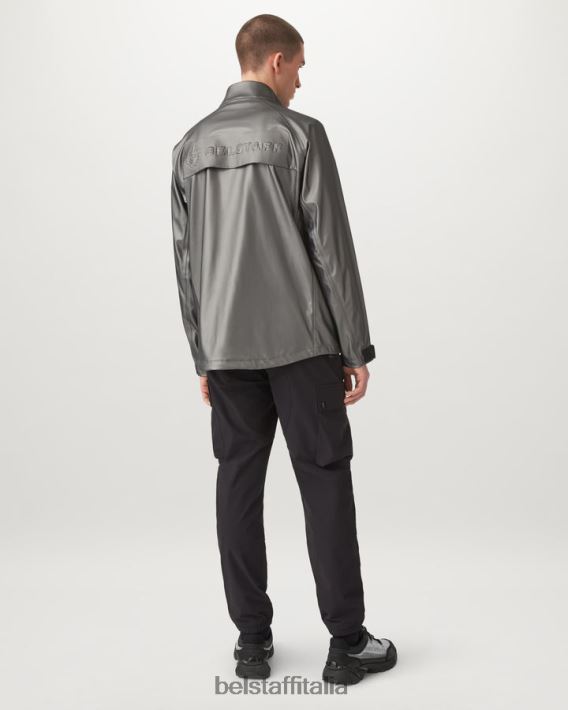 vestiario Belstaff giacca in lamina Scocca in gomma cangiante grigio granito uomini H2DD6J73