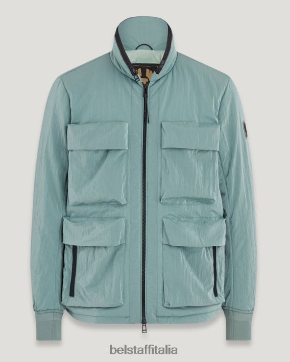 vestiario Belstaff giacca varia guscio scintillante verde acciaio uomini H2DD6J75