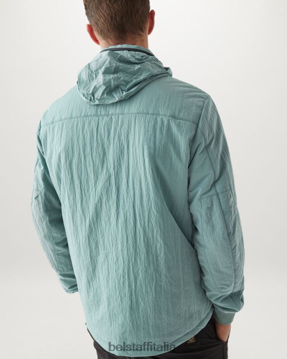 vestiario Belstaff giacca varia guscio scintillante verde acciaio uomini H2DD6J75