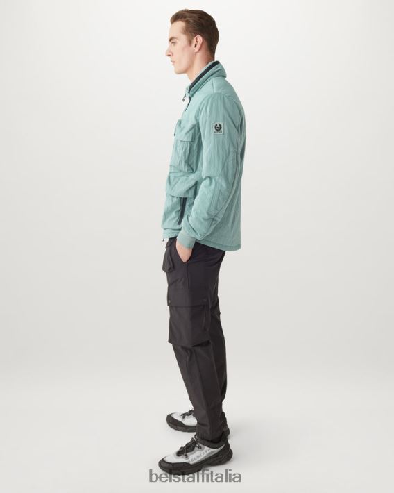 vestiario Belstaff giacca varia guscio scintillante verde acciaio uomini H2DD6J75