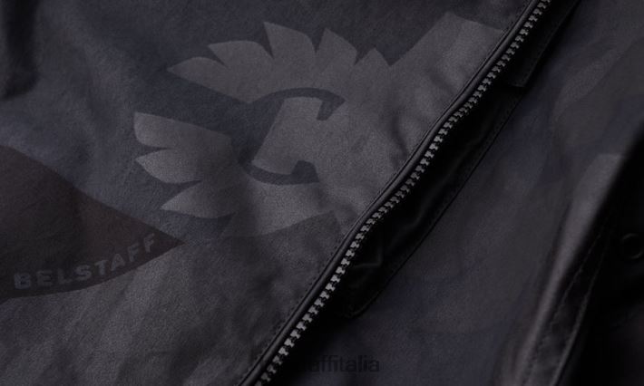 vestiario Belstaff sovracamicia con frammento della ferrovia fenice cotone cerato stampato nero uomini H2DD6J86