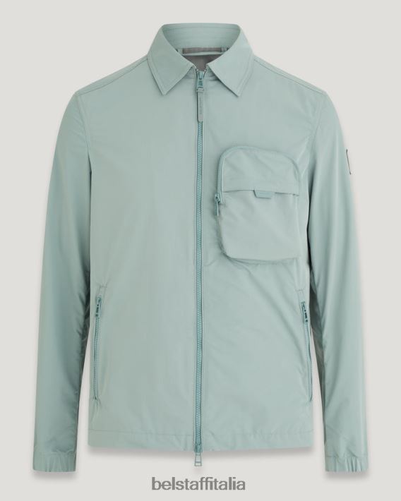 vestiario Belstaff sovracamicia da tavola guscio di memoria verde acciaio uomini H2DD6J81