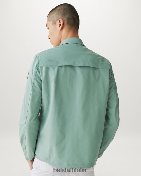 vestiario Belstaff sovracamicia da tavola guscio di memoria verde acciaio uomini H2DD6J81