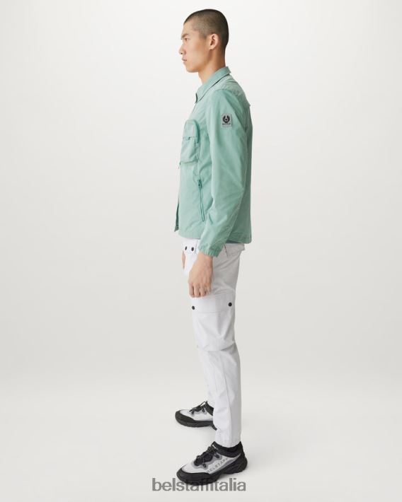 vestiario Belstaff sovracamicia da tavola guscio di memoria verde acciaio uomini H2DD6J81