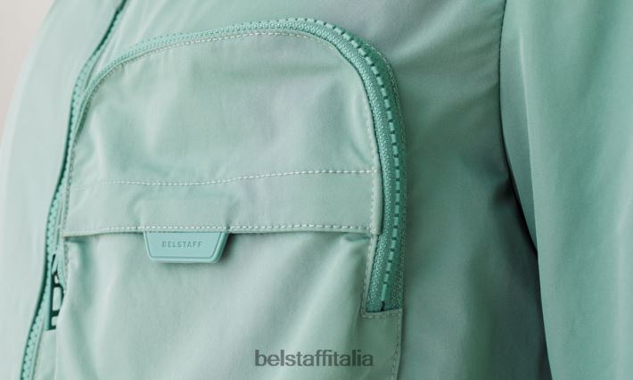 vestiario Belstaff sovracamicia da tavola guscio di memoria verde acciaio uomini H2DD6J81