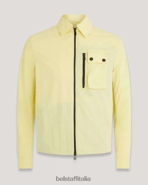 vestiario Belstaff sovracamicia ferroviaria gabardine di misto cotone giallo limone uomini H2DD6J96