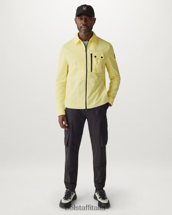 vestiario Belstaff sovracamicia ferroviaria gabardine di misto cotone giallo limone uomini H2DD6J96