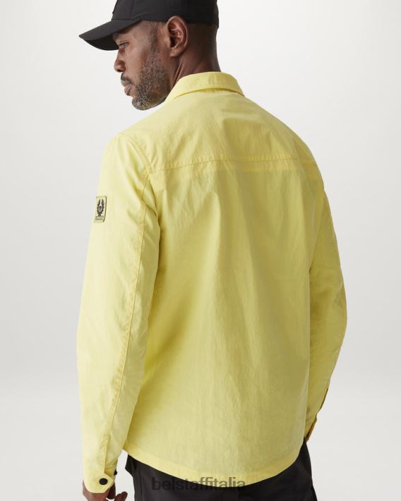 vestiario Belstaff sovracamicia ferroviaria gabardine di misto cotone giallo limone uomini H2DD6J96