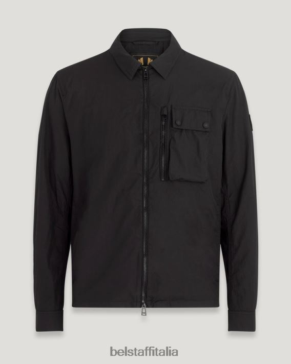 vestiario Belstaff sovracamicia ferroviaria tintura in capo ripstop nero uomini H2DD6J88