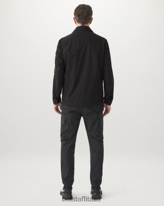 vestiario Belstaff sovracamicia ferroviaria tintura in capo ripstop nero uomini H2DD6J88