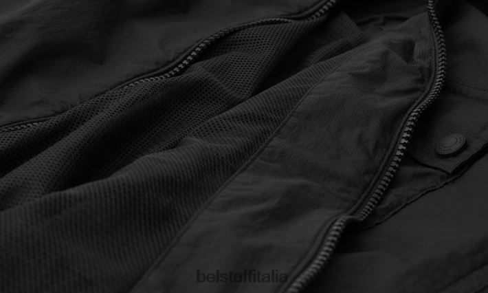 vestiario Belstaff sovracamicia ferroviaria tintura in capo ripstop nero uomini H2DD6J88
