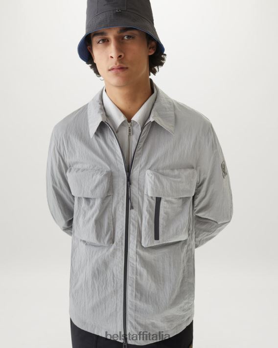 vestiario Belstaff sovracamicia spaccata conchiglia scintillante argento antico uomini H2DD6J85