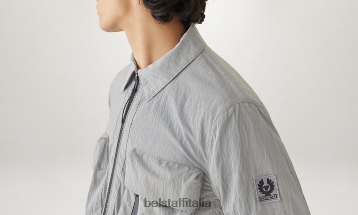 vestiario Belstaff sovracamicia spaccata conchiglia scintillante argento antico uomini H2DD6J85