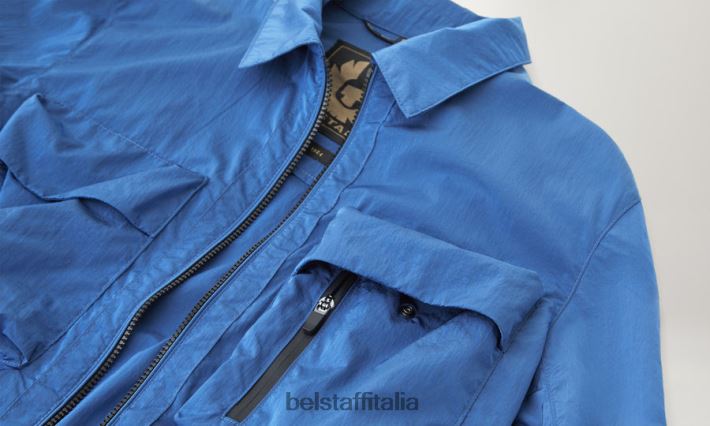 vestiario Belstaff sovracamicia spaccata guscio luccicante in avanti blu uomini H2DD6J76